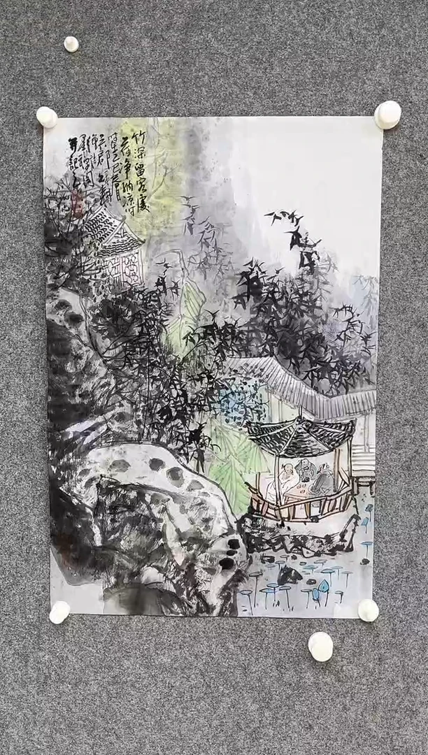 国画沈秋根老师开三