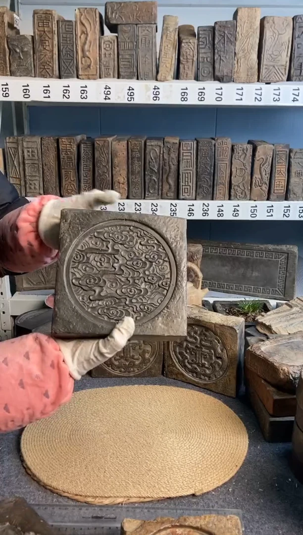 :*P古砖雕刻砚台壶承