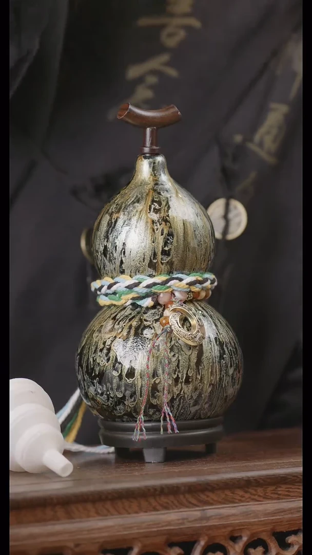 【闪购商品】304号精品天然大漆工艺防渗内胆酒葫芦~