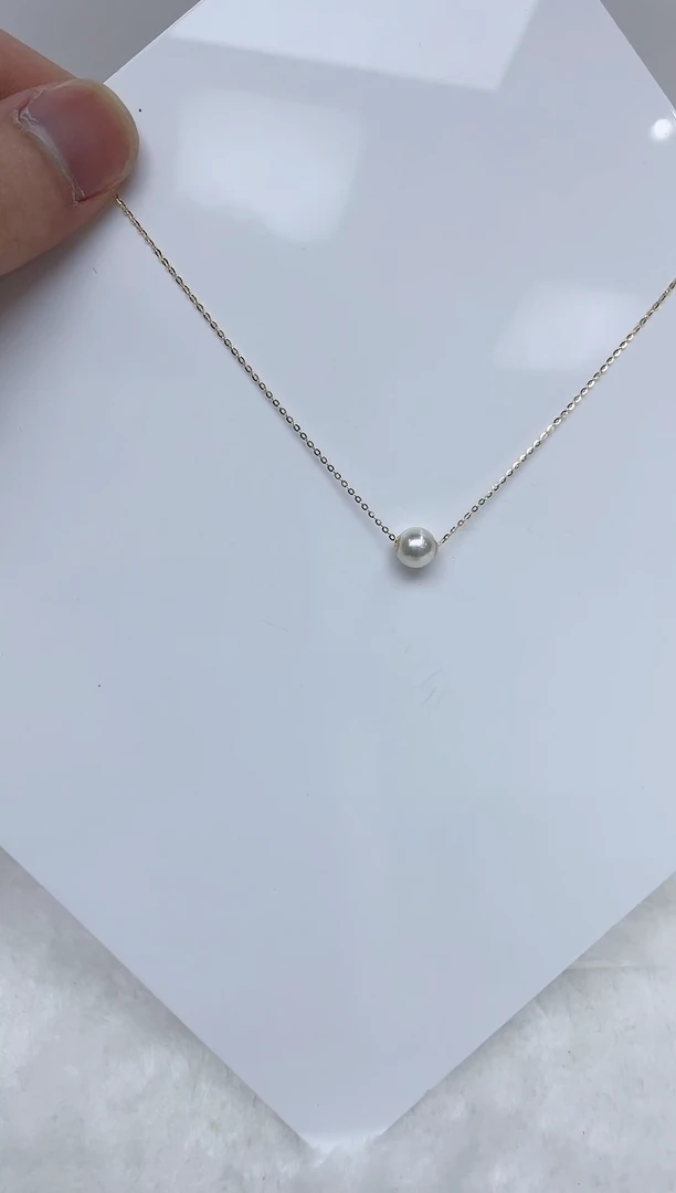 海水珍珠18K金镶嵌吊坠(赠链)海水珍珠吊坠