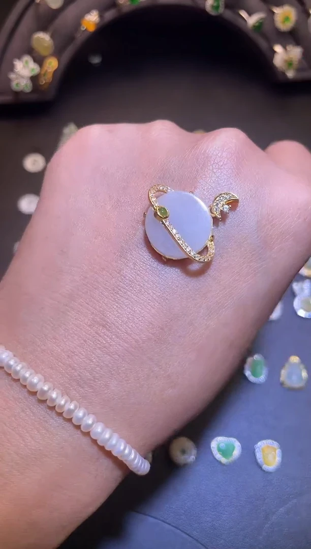 吊坠(不含链)银S925镶嵌翡翠1