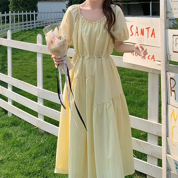 【鱼白专属】收腰连衣裙女夏季超火独特漂亮超好看A字裙88282