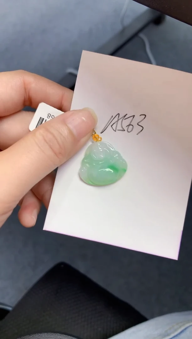 颈饰18K金镶嵌翡翠天然A货缅甸翡翠百元以上9元证书费自理