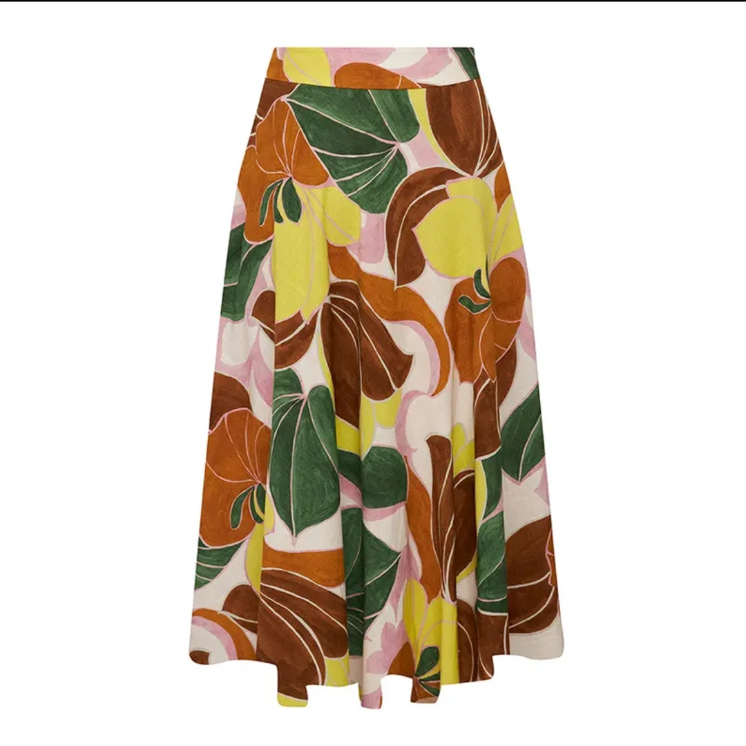 AMASS秋季女装碎花浪漫宽松半身裙中裙子印花阿玛施半身裙5200438