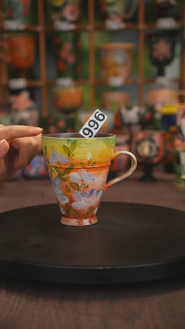 紫砂油画手绘釉下彩996