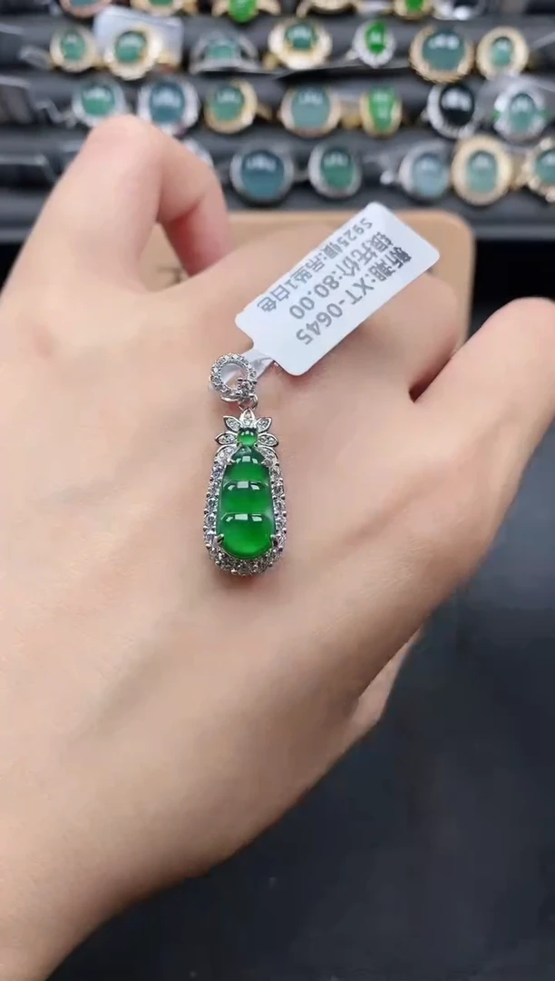 翡翠戒指银S925镶嵌51511