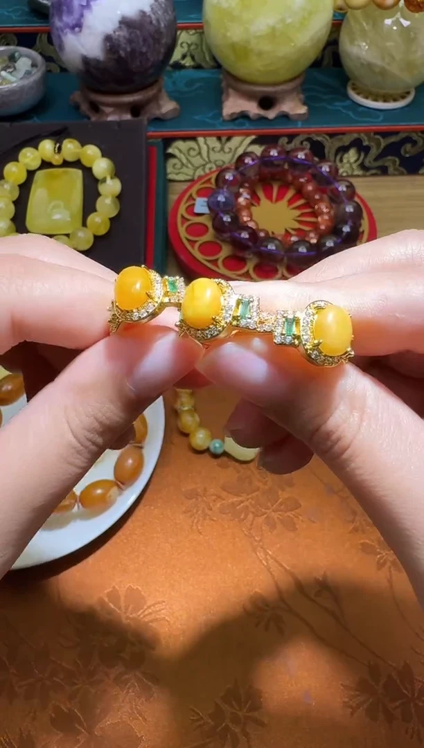 未镶嵌琥珀戒指多样性发一件 358