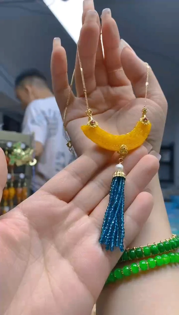 【闪购商品】翡翠耳饰合金419翡翠锁骨链