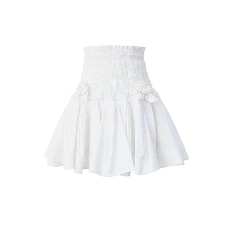 LeFame/拉飞姆LeFame/拉飞姆24夏白色缩褶蓬蓬裙LF24X11SS243百搭