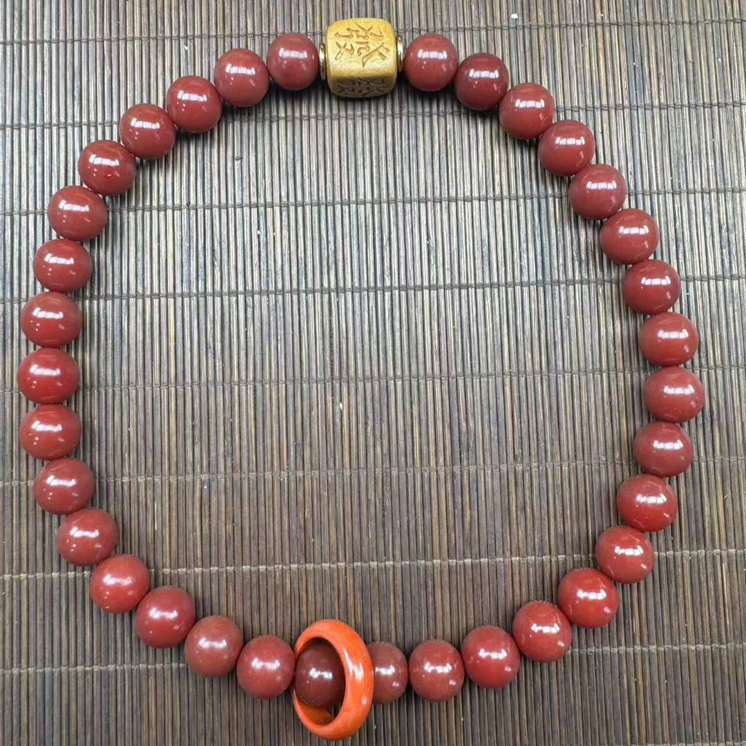 1711 柿子红菩提手持带跑环 特色工艺品
