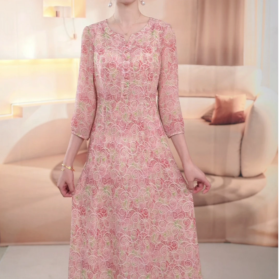 【典雅定制】早秋新款高贵修身优雅减龄显瘦新中式气质时尚连衣裙