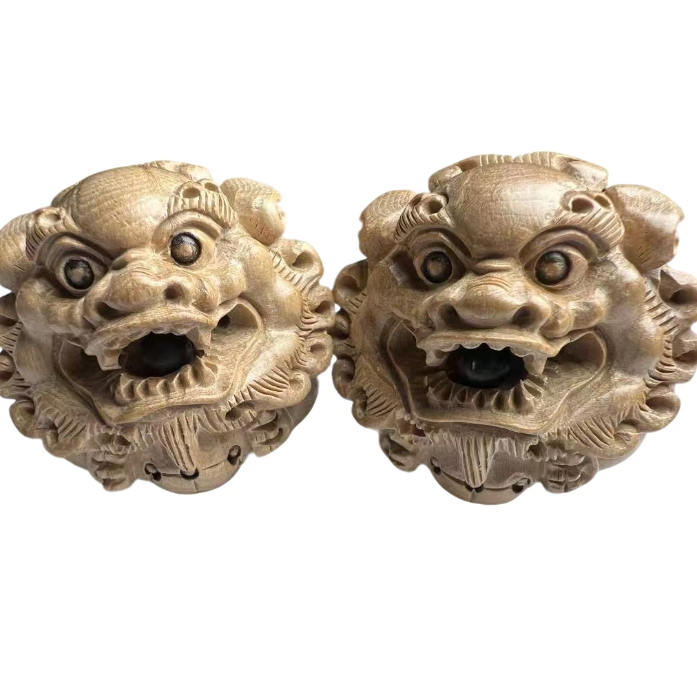 【六道木】狮子抱绣球传统木雕工艺