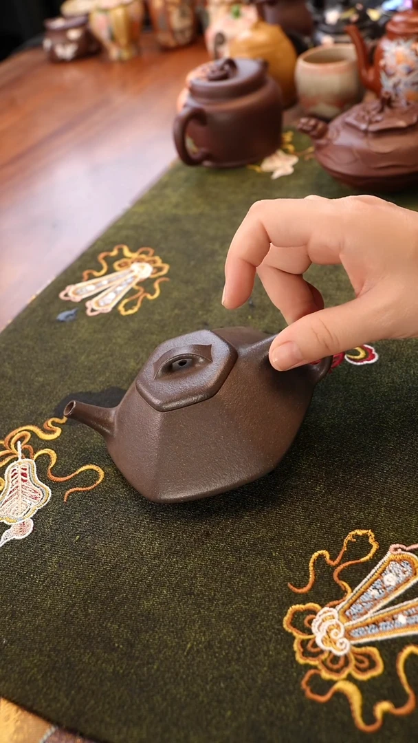 茶壶紫砂天青六方石瓢