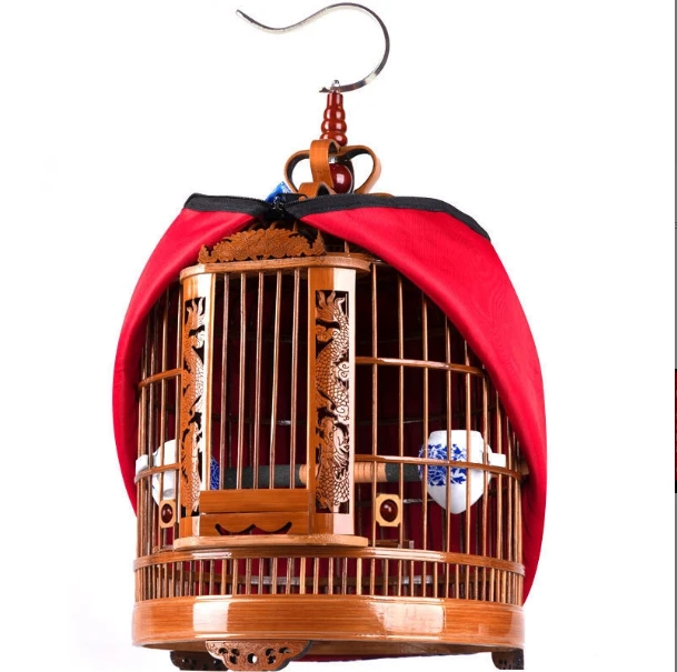 升级款镂空雕花鸟笼老竹画眉鸟笼八哥鸟笼竹制鸟笼子
