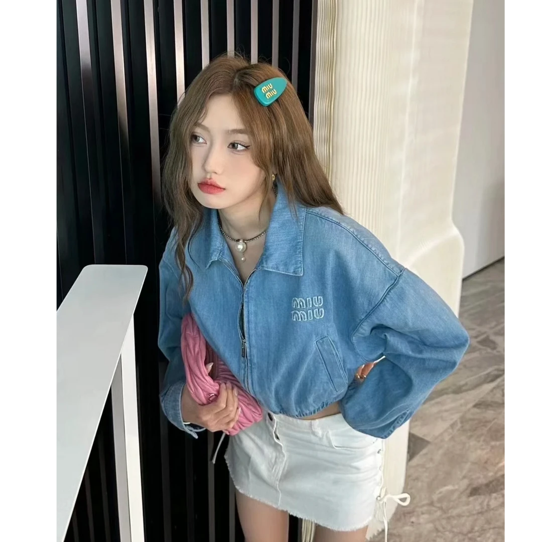 未使用 MIU MIU/缪缪 Miu Miu徽标牛仔外套40