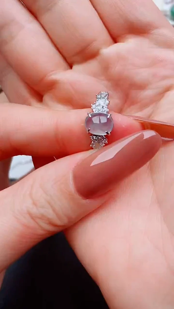 银S925镶嵌戒指翡翠...