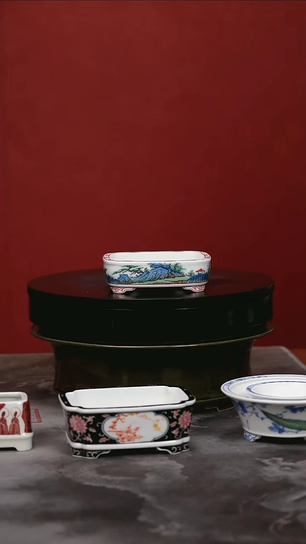 其他青绿山水手绘盆