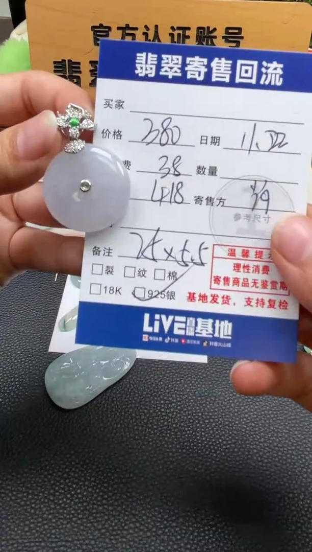 颈饰银S925镶嵌翡翠10151056