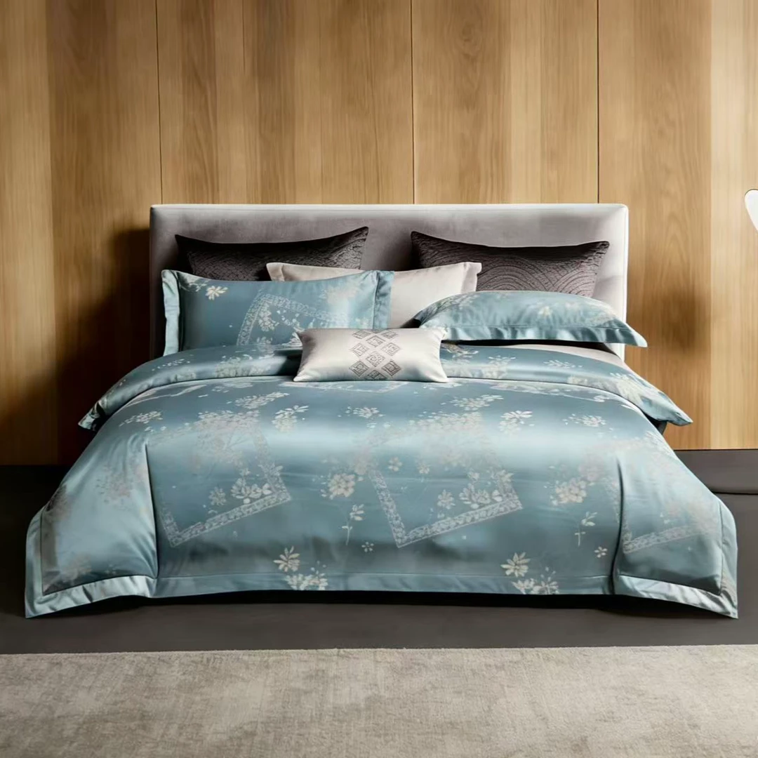 【只发新疆】高奢款镂空天丝棉暗纹提花四件套-清雅若汐