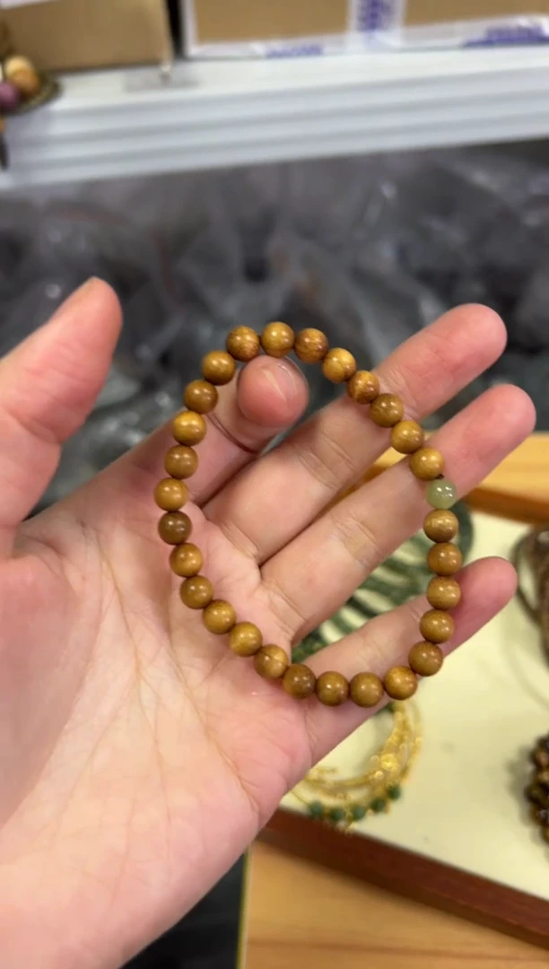 【闪购商品】金丝楠手串未镶嵌金丝楠木和田玉款手链[238]