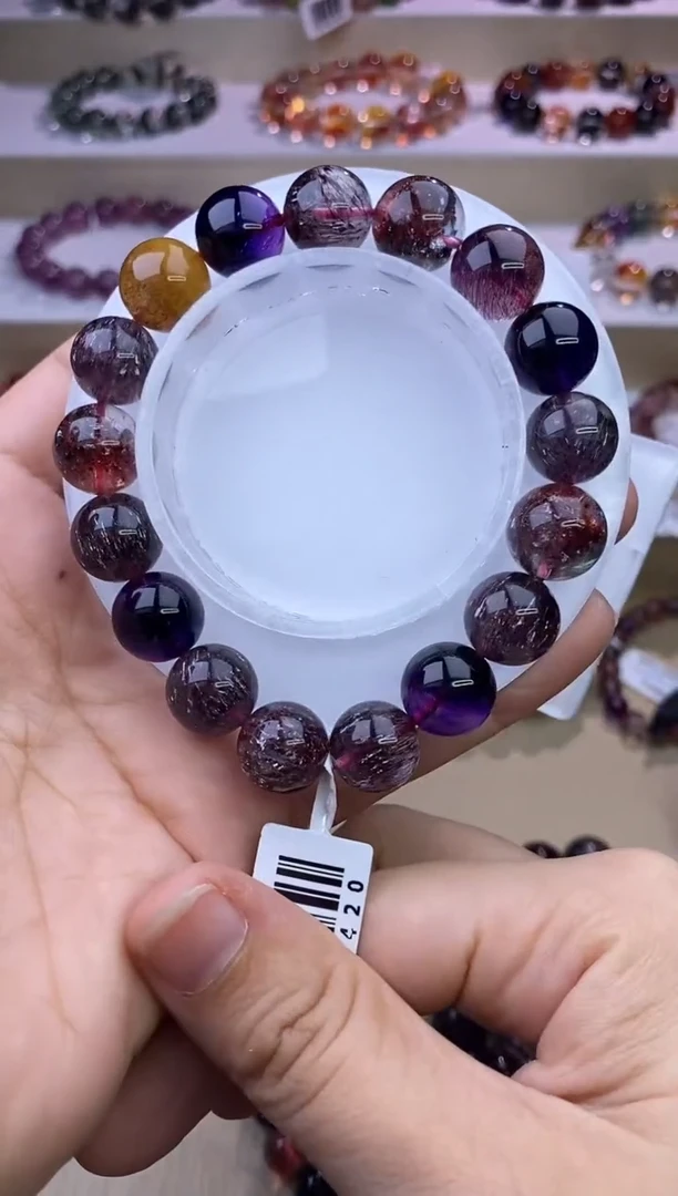 水晶手链未镶嵌黑加仑超七单圈13m+