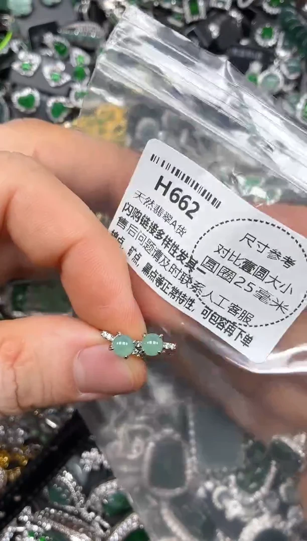 颈饰未镶嵌翡翠H662耳扣