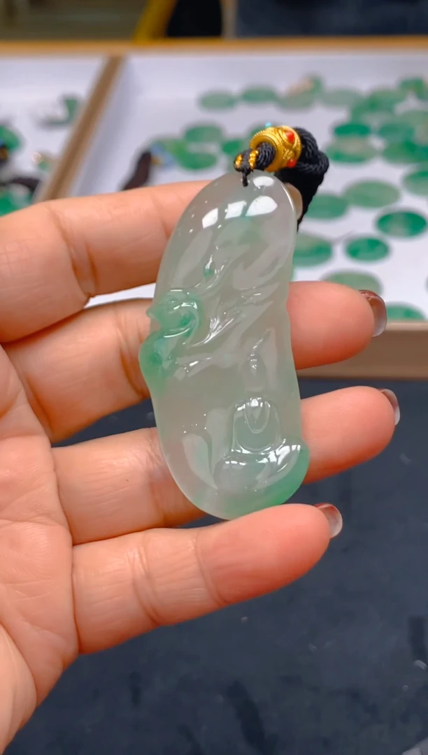 【闪购商品】石英质玉颈饰未镶嵌冰美人非洲翠A货，冰种023