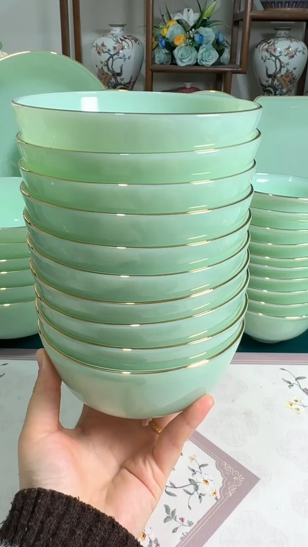 硬质细瓷5.5英寸玉瓷碗10个口径13.8厘米