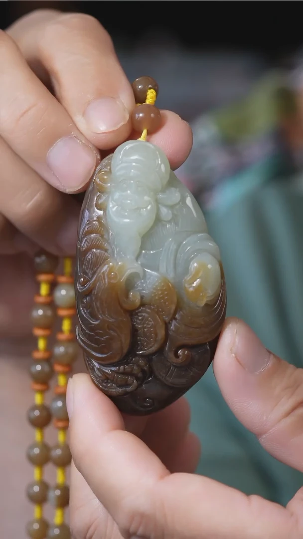 和田玉未镶嵌挂件财神爷