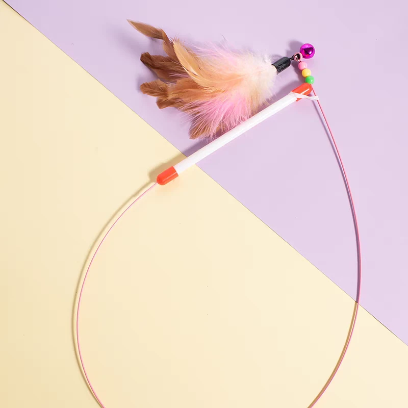 简易逗猫棒钢丝耐咬带铃铛