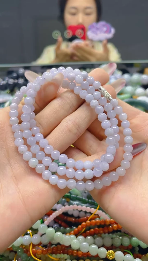 颈饰未镶嵌翡翠5MM/M/翡翠A货，一件也是批发价
