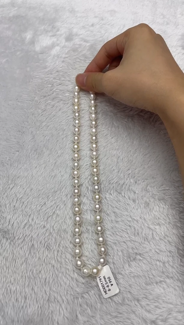 海水珍珠银S925镶嵌项链AK8-8.5mm