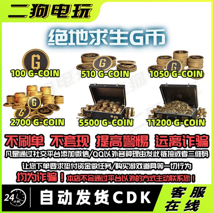 绝地求生 PUBG G币 吃鸡 金币 steam游戏G-co