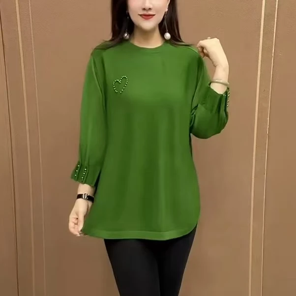 韩版纯色百搭减龄针织衫女2025新款宽松休闲气质时尚中老年妈妈装