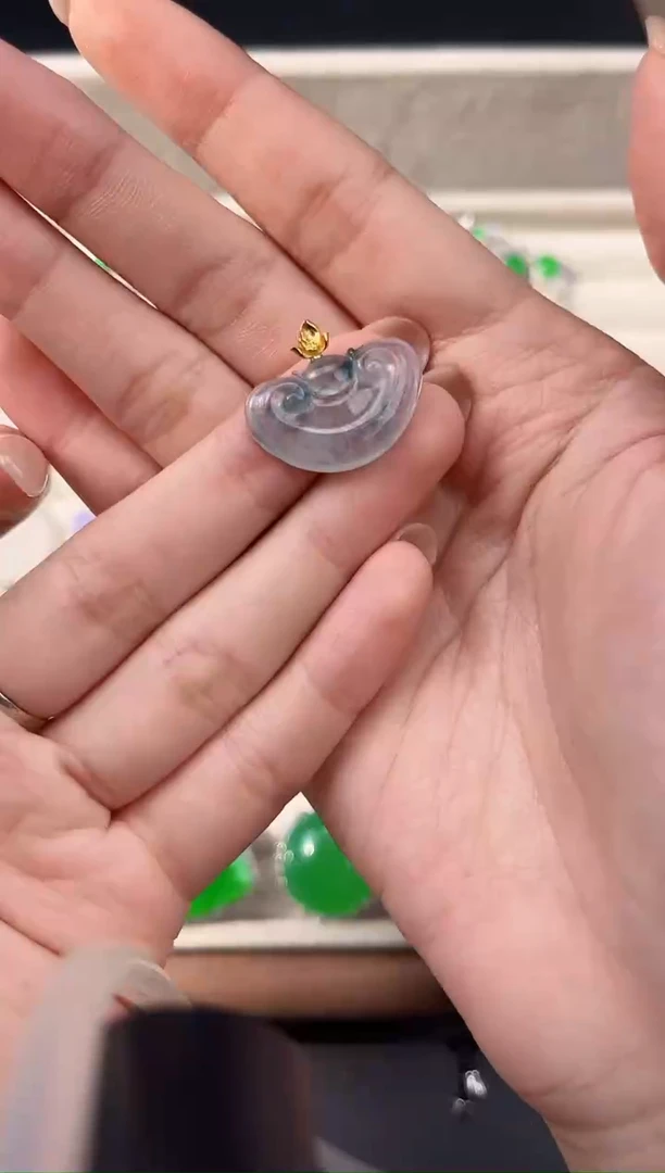 吊坠(不含链)18K金镶嵌翡翠翠小二缅甸翡翠严选