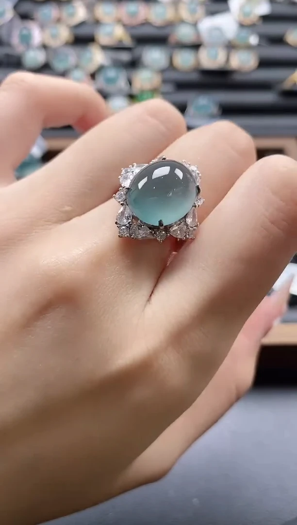 【闪购商品】翡翠戒指银S925镶嵌51511