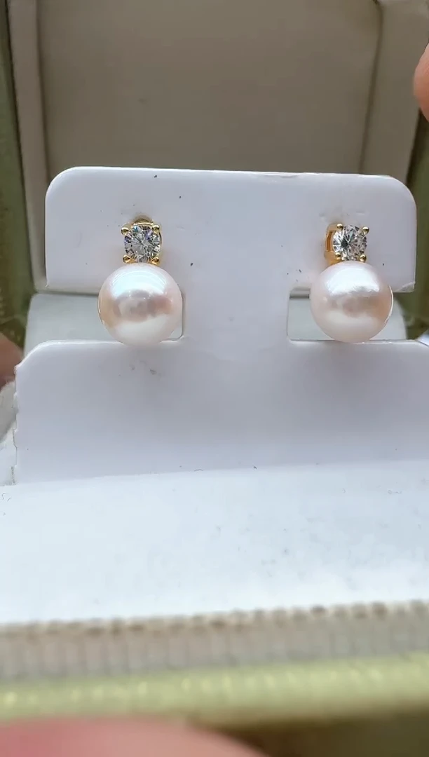 【闪购商品】海水珍珠耳饰银S925镶嵌非基地发货不带证书