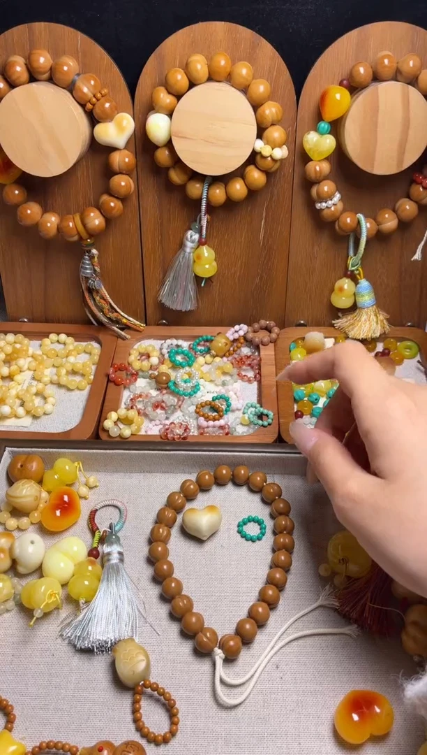 手串猴头核桃曹*惠全品纯手工龙岩爱心绿跑环奶油风