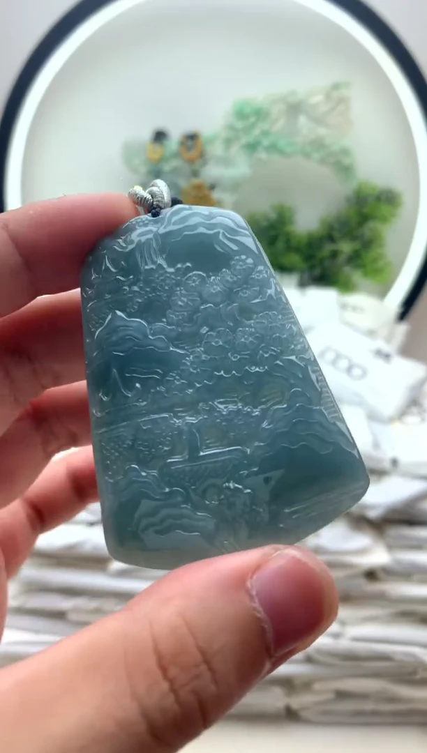 颈饰未镶嵌翡翠山水1