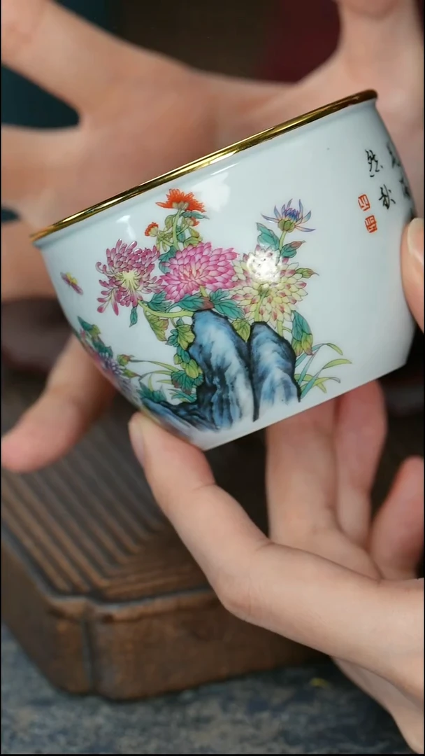 【鎏金雏菊杯】【蓝12西泠礼盒】