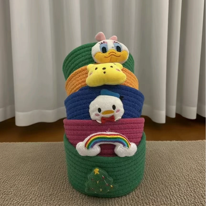 随机两个棉绳收纳筐儿童玩具桶家用客厅置物桶创意卡通可爱