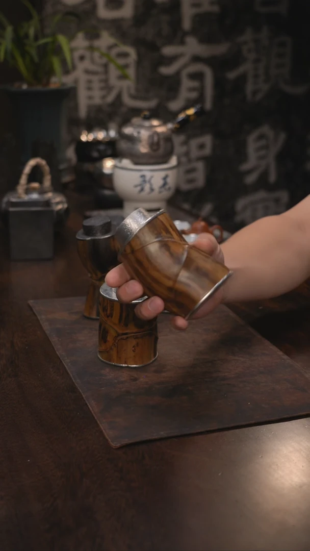 游****8龟背竹包锡茶叶罐存茶