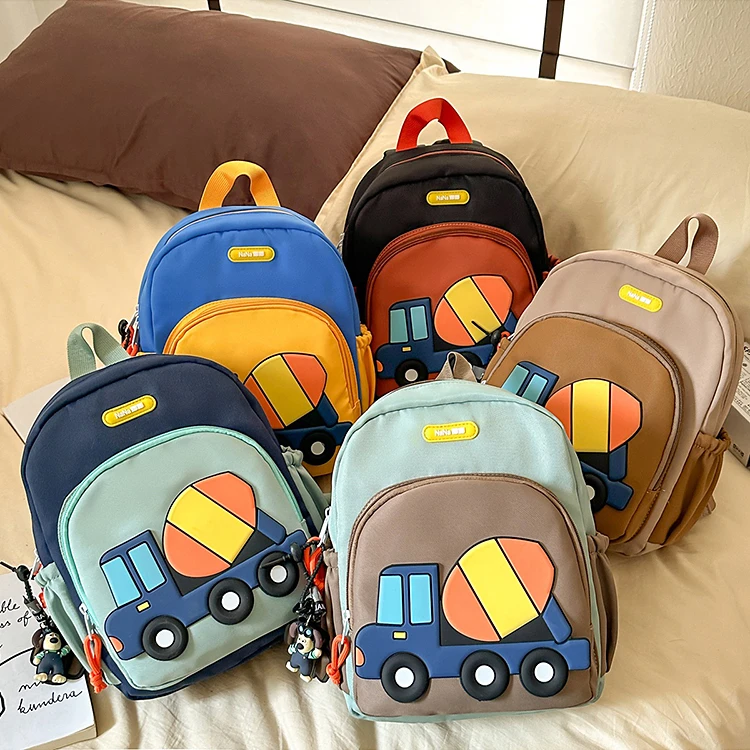 卡通汽车书包男童幼儿园入学宝宝小背包2-5岁轻便旅双肩包小书包