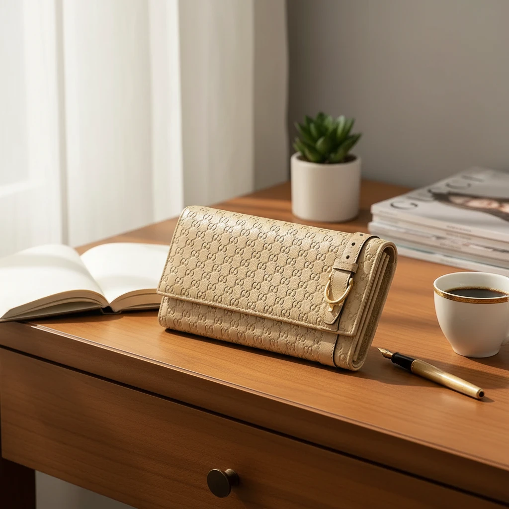 95新 GUCCI/古驰  白色钱包 1802 4534