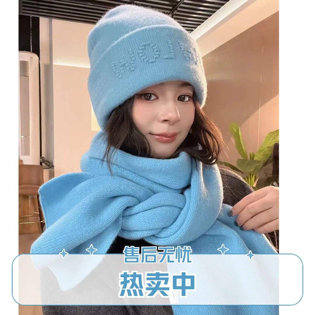【100%澳洲羊毛】女针织帽帽子韩系加厚针织堆堆帽时尚保暖加厚加绒