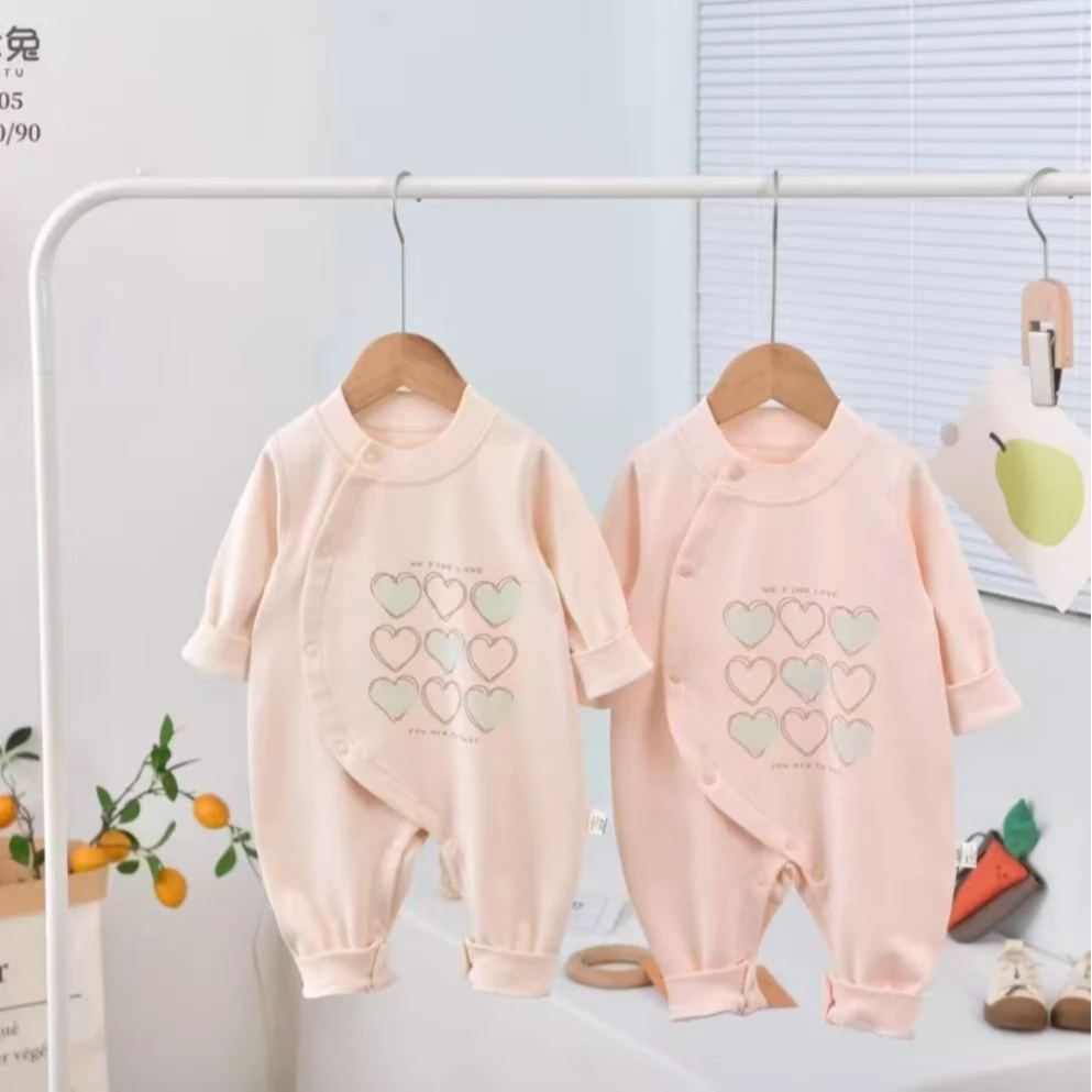夏季婴儿连体衣宝宝爬服无骨款儿童春秋长袖幼儿纯棉新生儿女宝