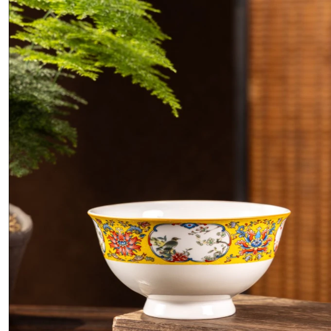 色开窗花鸟4.5英寸碗-XD吃饭小碗