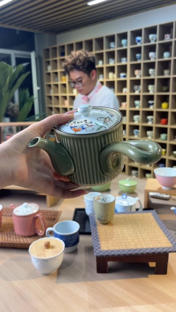 花蓮 SS軽量急須 緑・大（微微瑕福利）