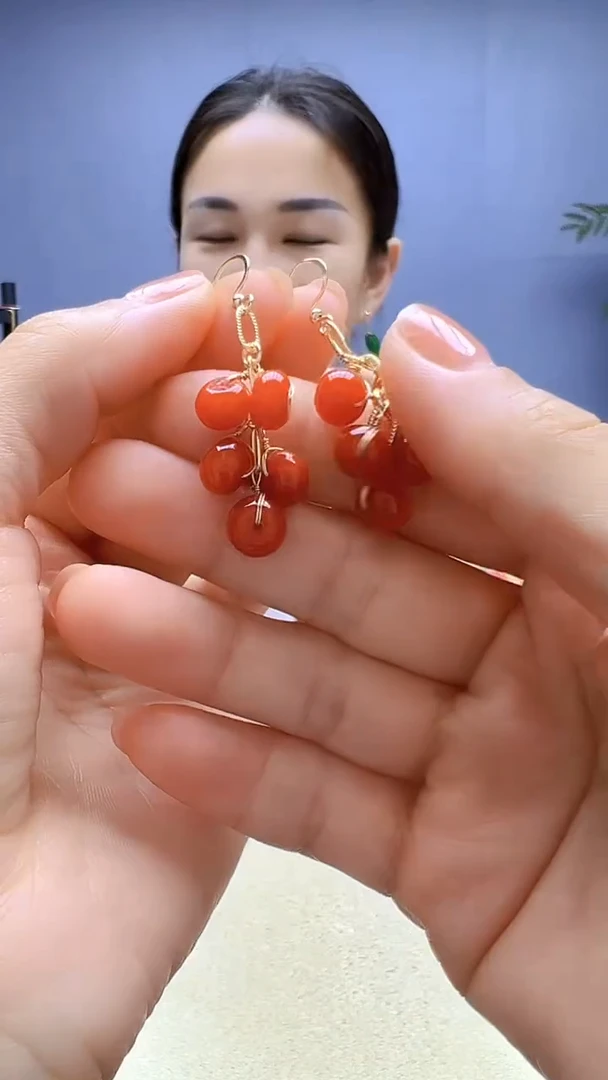 颈饰14K金镶嵌南红玛瑙丹丹diy劲饰