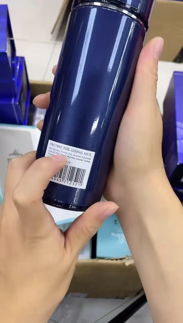 高硼硅玻璃无手柄款万象保温杯h67-350ml海蓝